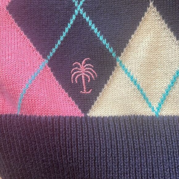 Lilly Pulitzer Argyle Plaid V Neck Sweater - Picture 7 of 9